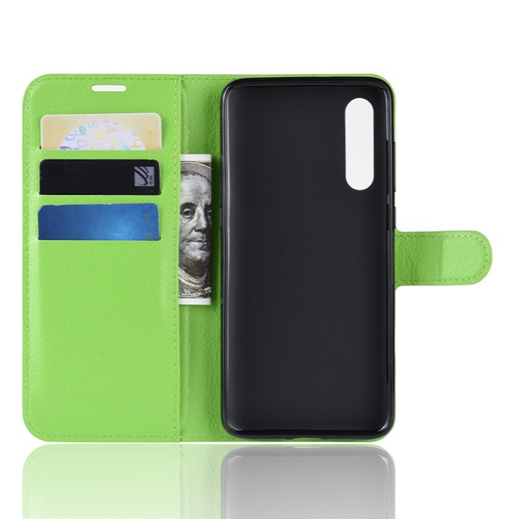 Litchi Skin PU Leather Magnetic Stand Flip Case for Xiaomi Mi 9 SE - Green-3