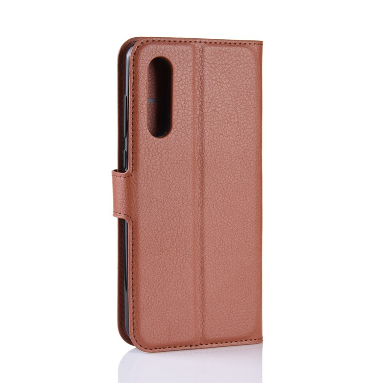 Litchi Skin PU Leather Magnetic Stand Flip Case for Xiaomi Mi 9 SE - Brown-6