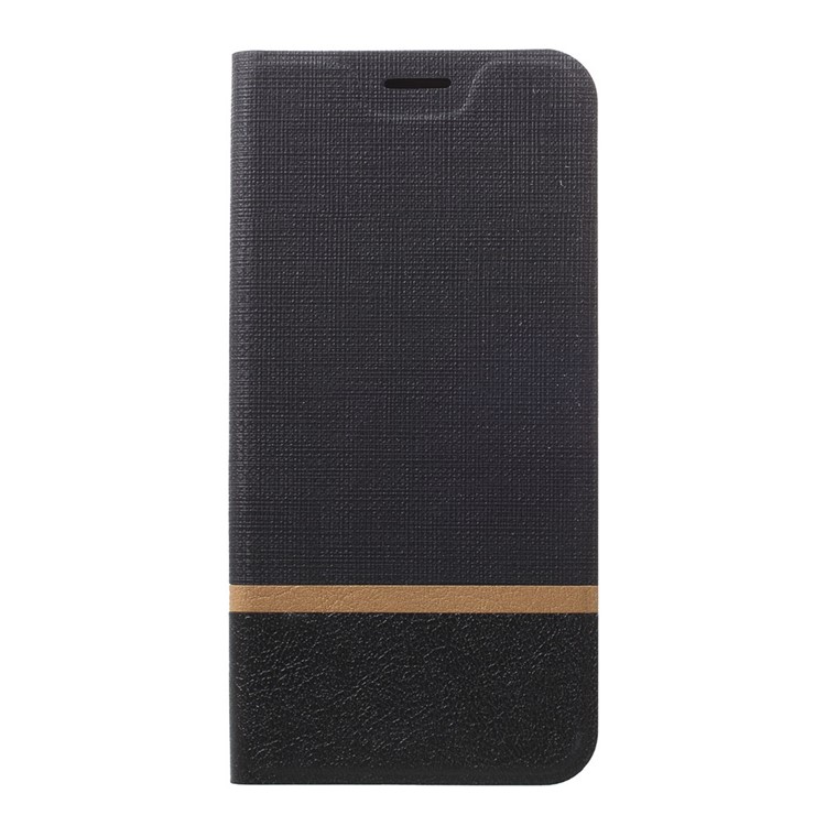 Cross Texture Contrast Color Leather Phone Cover with Card Slot for Xiaomi Mi 9 - Black-1