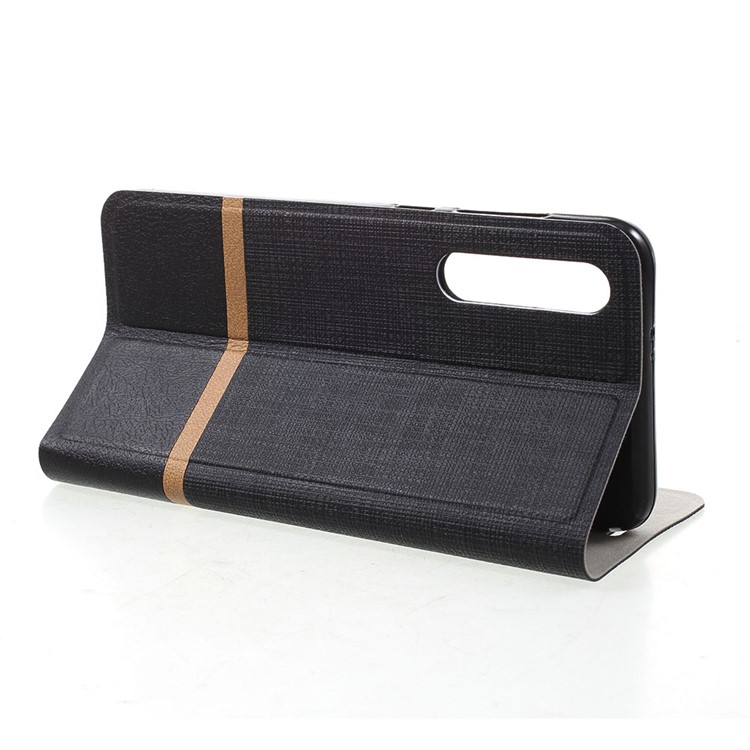 Cross Pattern Leather Card Holder Phone Cover (Built-in Steel Sheet) for Xiaomi Mi 9 SE - Black-4