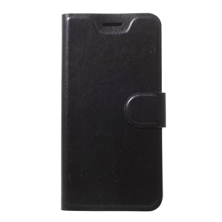 Crazy Horse Texture Stand Leather Card Holder Mobile Case (Built-in Steel Sheet) for Xiaomi Mi 9 SE - Black-1