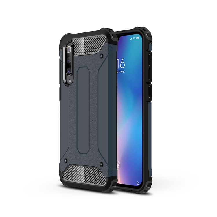 Heavy Duty Rugged Hybrid Phone Case (Plastic + TPU) for Xiaomi Mi 9 SE - Dark Blue-1