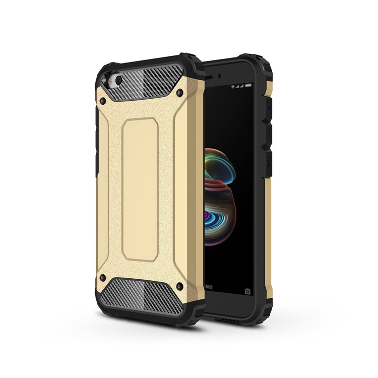 Heavy Duty Rugged Hybrid Phone Case (Plastic + TPU) for Xiaomi Redmi Go - Gold-1