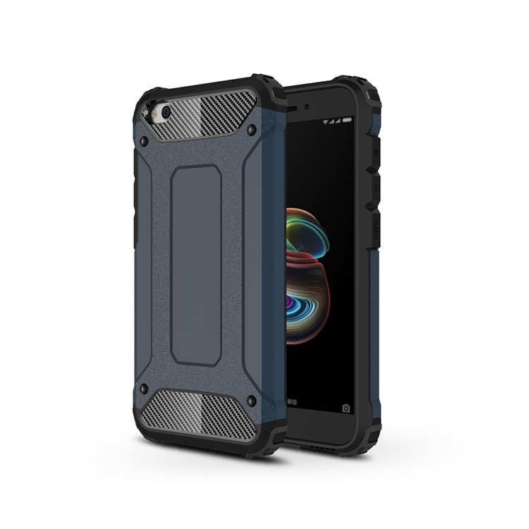 Heavy Duty Rugged Hybrid Phone Case (Plastic + TPU) for Xiaomi Redmi Go - Dark Blue-1
