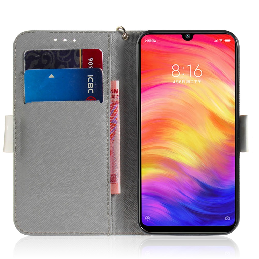 Pattern Printing Light Spot Decor Leather Wallet Case for Xiaomi Redmi Note 7S / Note 7 / Note 7 Pro (India) - Beautiful Flowers-7