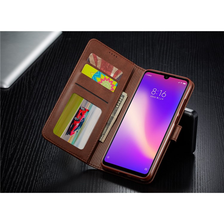 LC.IMEEKE Leather Wallet Stand Case for Xiaomi Redmi Note 7 / Note 7 Pro (India) - Coffee-11