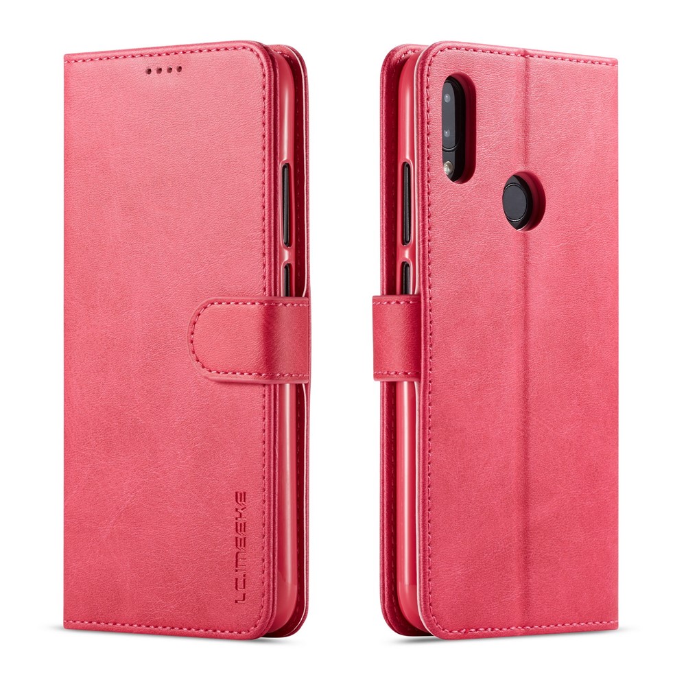 LC.IMEEKE Leather Wallet Stand Case for Xiaomi Redmi Note 7S / Note 7 / Note 7 Pro (India) - Red-1