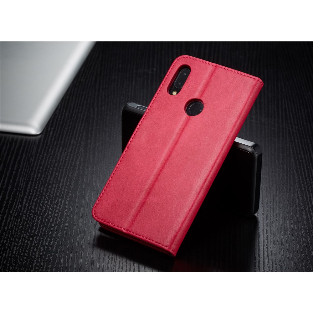 LC.IMEEKE Leather Wallet Stand Case for Xiaomi Redmi Note 7S / Note 7 / Note 7 Pro (India) - Red-5