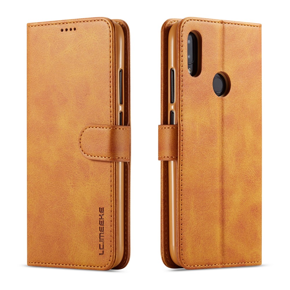 LC.IMEEKE Leather Wallet Stand Case for Xiaomi Redmi Note 7S / Note 7 / Note 7 Pro (India) - Brown-1