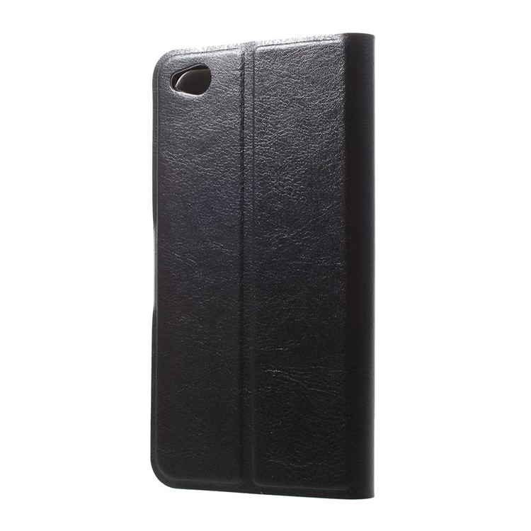 Crazy Horse Stand Leather Case with Card Slot for Xiaomi Redmi Go - Black-3