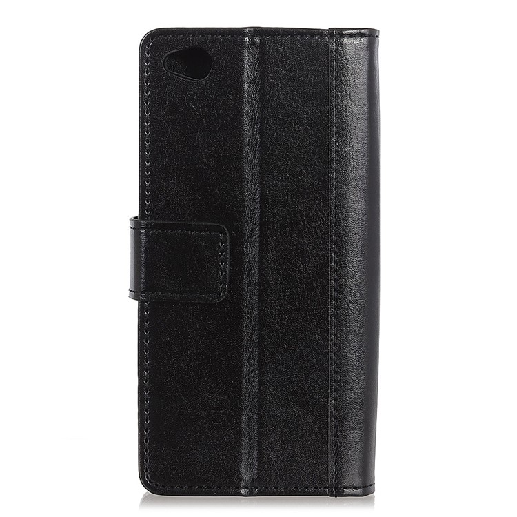 Crazy Horse Rivet Stand Wallet Magnetic Leather Case for Xiaomi Redmi Go - Black-2