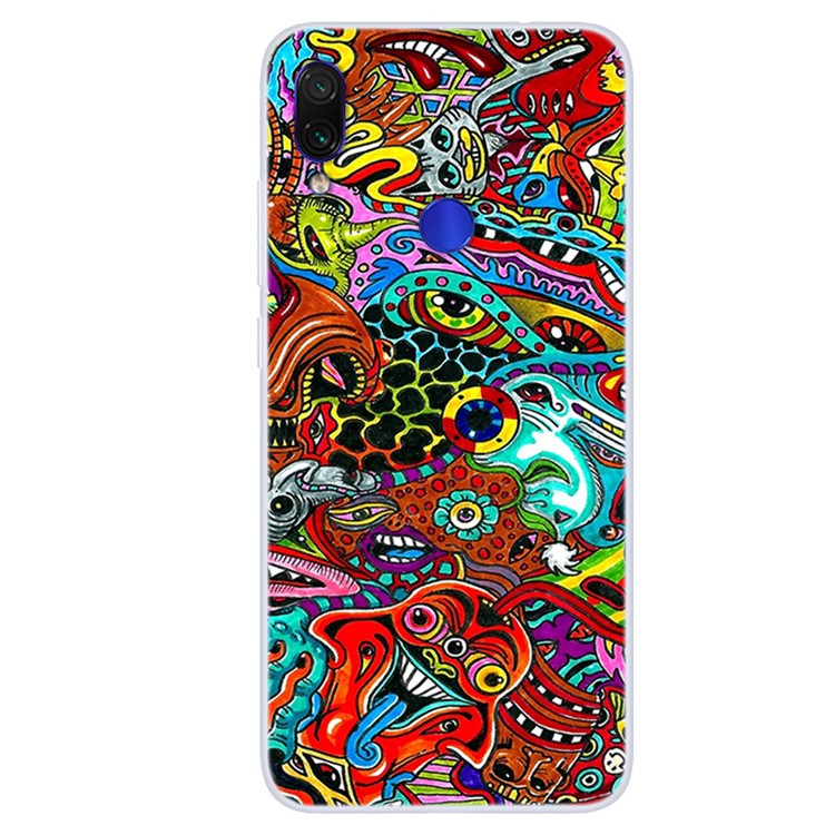 Pattern Printing Soft TPU Phone Case for Xiaomi Redmi Note 7S / Note 7 / Note 7 Pro (India) - Colorful Monster-1