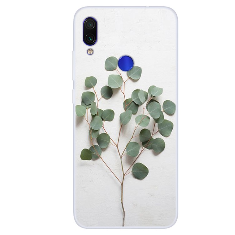 Pattern Printing Soft TPU Phone Case for Xiaomi Redmi Note 7S / Note 7 / Note 7 Pro (India) - Green Leaf-1