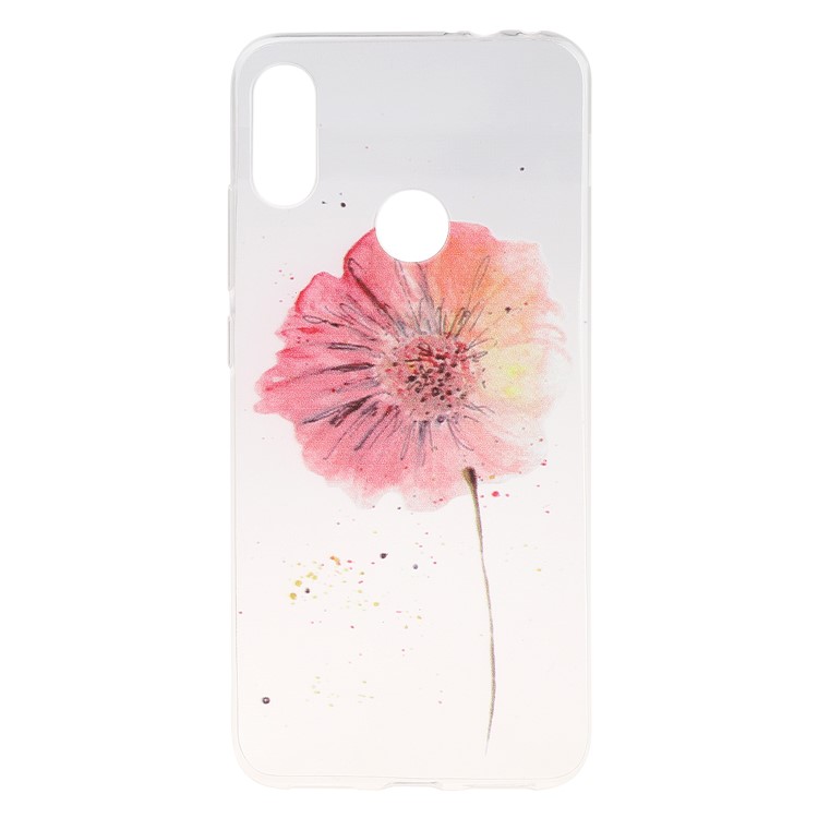 Pattern Printing Soft TPU Back Case for Xiaomi Redmi Note 7S / Note 7 / Note 7 Pro (India) - Red Flower-1