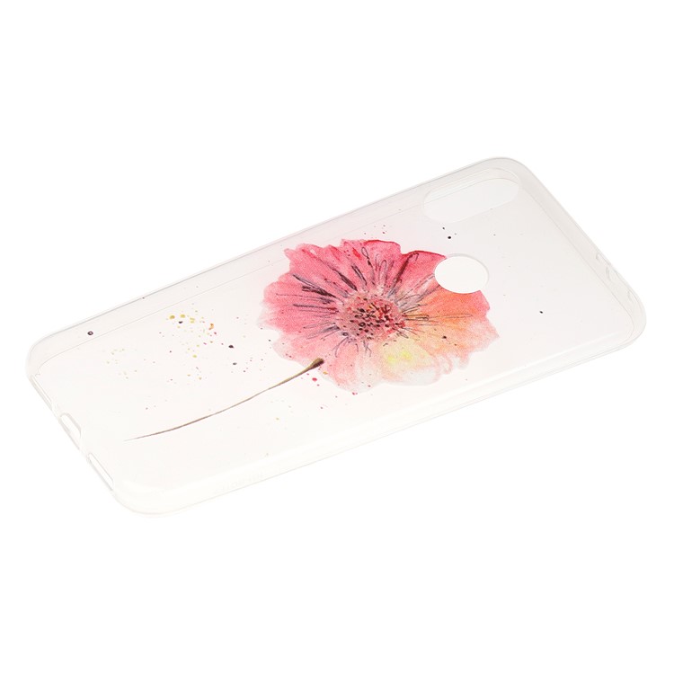 Pattern Printing Soft TPU Back Case for Xiaomi Redmi Note 7S / Note 7 / Note 7 Pro (India) - Red Flower-2