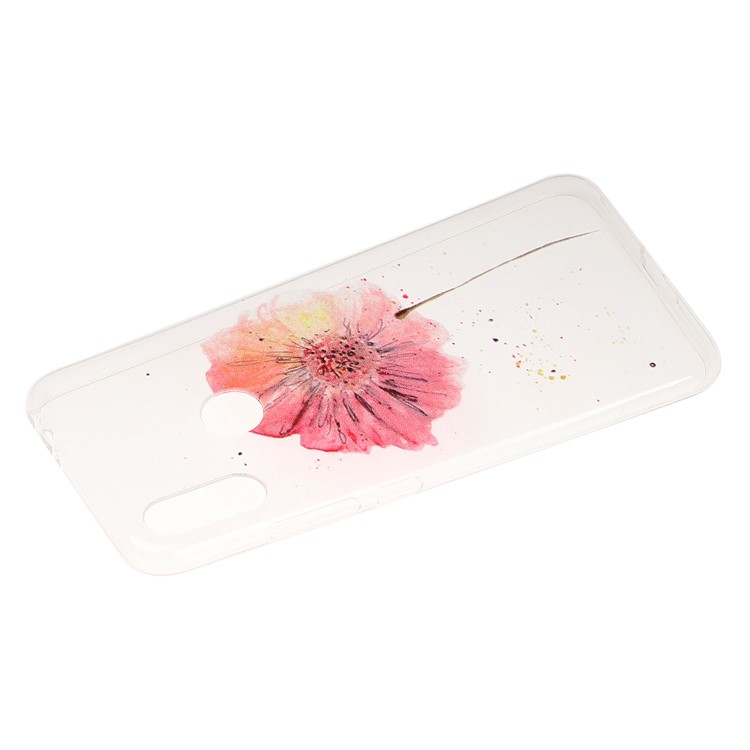 Pattern Printing Soft TPU Back Case for Xiaomi Redmi Note 7S / Note 7 / Note 7 Pro (India) - Red Flower-3
