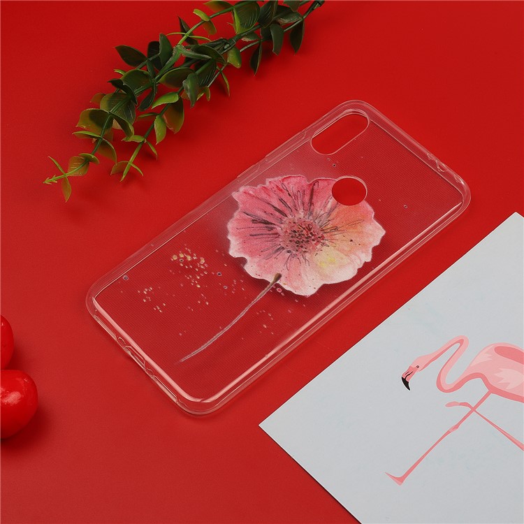 Pattern Printing Soft TPU Back Case for Xiaomi Redmi Note 7S / Note 7 / Note 7 Pro (India) - Red Flower-5