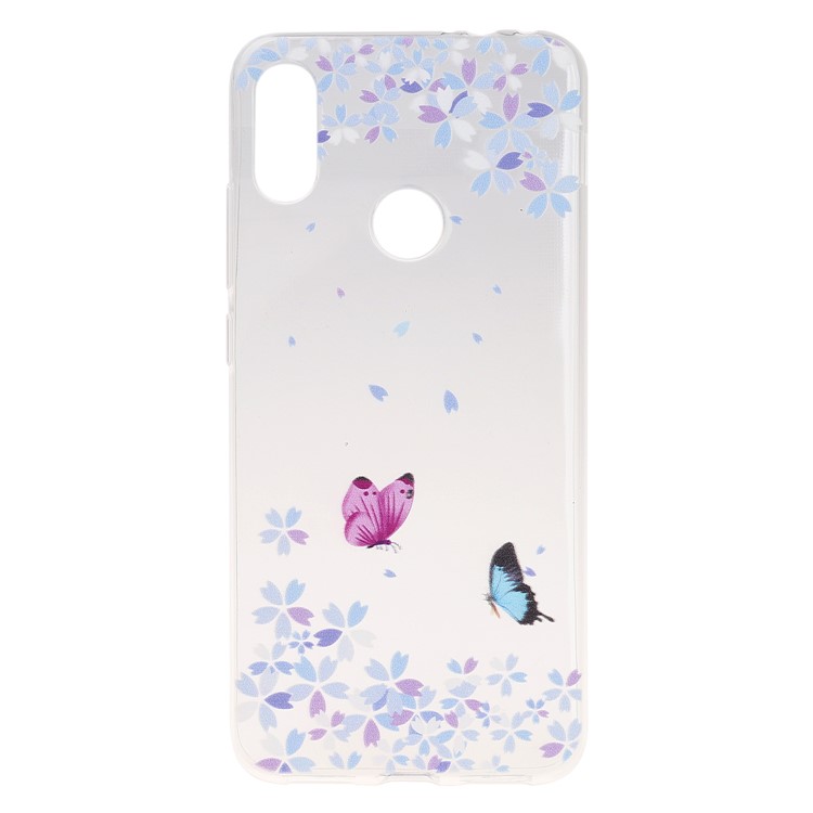 Pattern Printing Soft TPU Back Case for Xiaomi Redmi Note 7S / Note 7 / Note 7 Pro (India) - Butterfly and Flower-1
