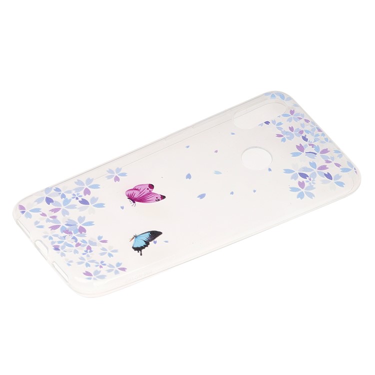 Pattern Printing Soft TPU Back Case for Xiaomi Redmi Note 7S / Note 7 / Note 7 Pro (India) - Butterfly and Flower-2
