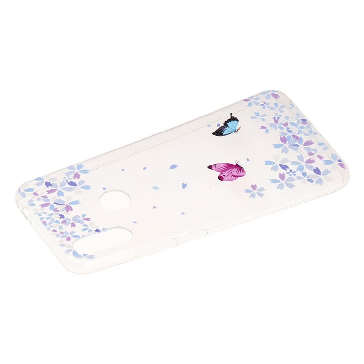 Pattern Printing Soft TPU Back Case for Xiaomi Redmi Note 7S / Note 7 / Note 7 Pro (India) - Butterfly and Flower-3