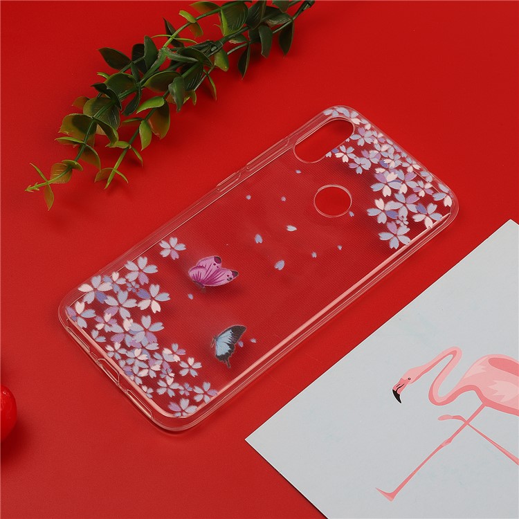 Pattern Printing Soft TPU Back Case for Xiaomi Redmi Note 7S / Note 7 / Note 7 Pro (India) - Butterfly and Flower-5