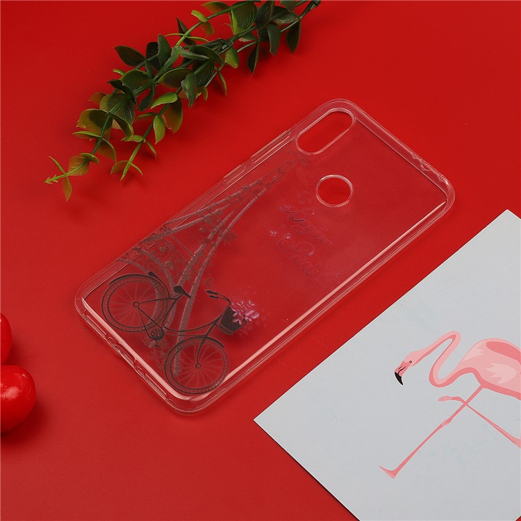 Pattern Printing Soft TPU Back Case for Xiaomi Redmi Note 7S / Note 7 / Note 7 Pro (India) - Eiffel Tower and Bicycle-5