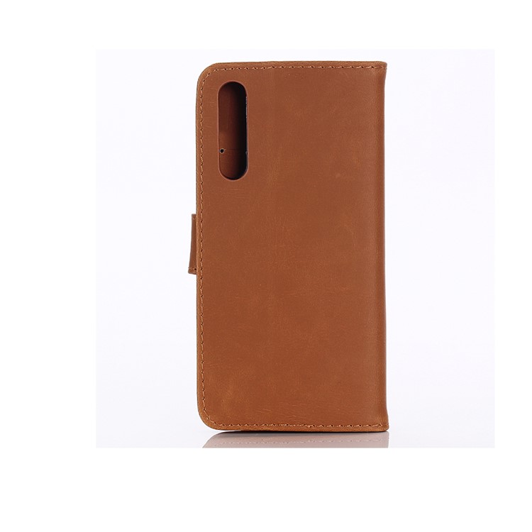 Crazy Horse Wallet Leather Stand Case for Xiaomi Mi 9 - Brown-2