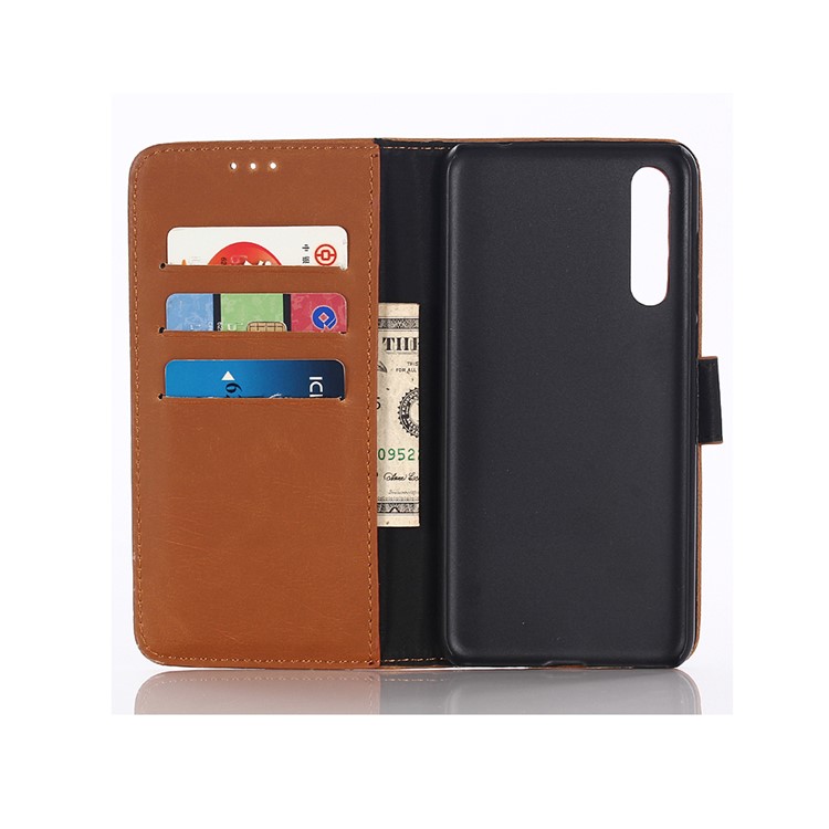 Crazy Horse Wallet Leather Stand Case for Xiaomi Mi 9 - Brown-3