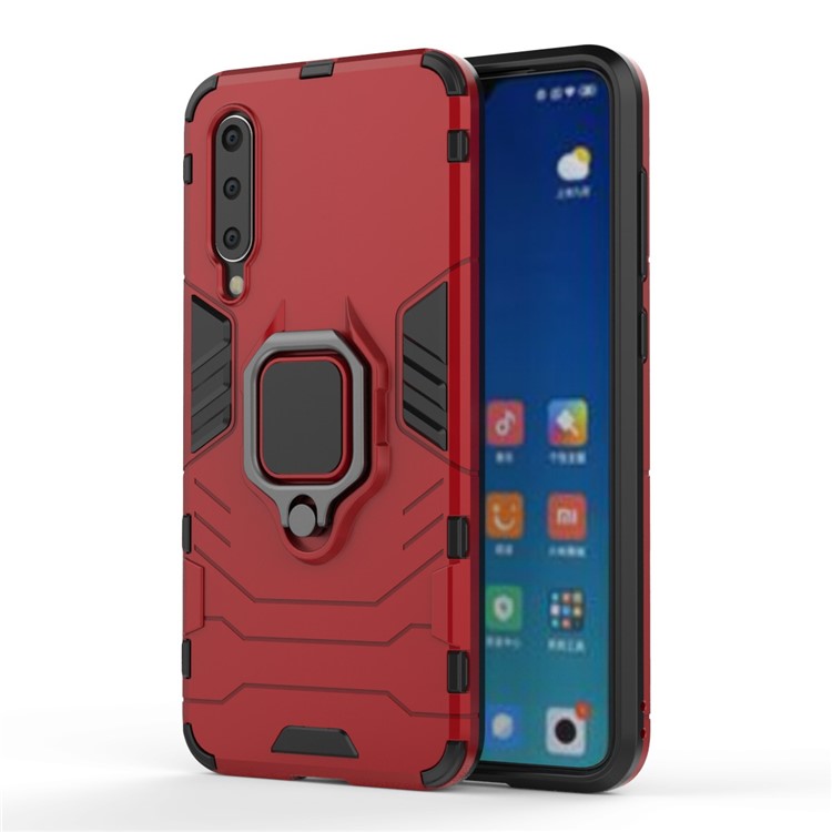 Custodia Ibrida Per PC + TPU Cavalletto Per Xiaomi Mi 9 SE - Rosso-2