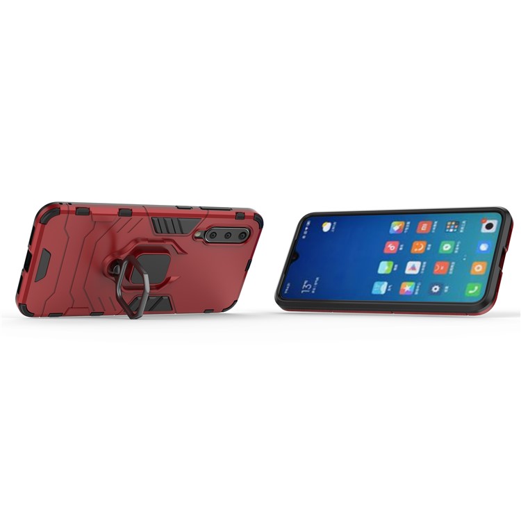 Custodia Ibrida Per PC + TPU Cavalletto Per Xiaomi Mi 9 SE - Rosso-4