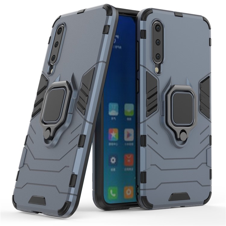 Finger Ring Kickstand PC + TPU Hybrid Case for Xiaomi Mi 9 SE - Dark Blue-1