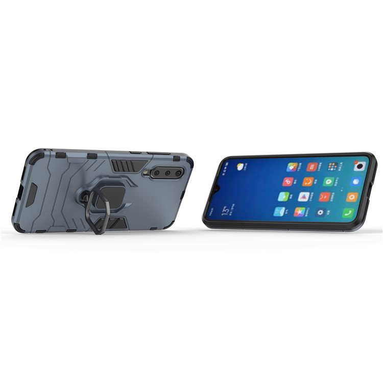 Finger Ring Kickstand PC + TPU Hybrid Case for Xiaomi Mi 9 SE - Dark Blue-4
