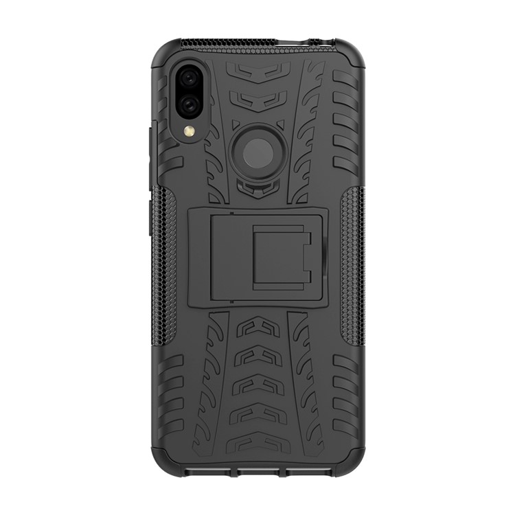 Cool Tire PC + TPU TPU Hybrid Cover Con Kickstand Para Xiaomi Redmi Note 7s / Nota 7/nota 7 Pro (India) - Negro