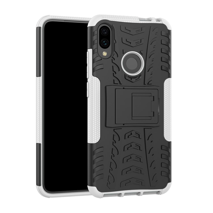 Cool Tire PC + TPU TPU Hybrid Cover Con Kickstand Para Xiaomi Redmi Note 7s / Nota 7/nota 7 Pro (India) - Blanco-2