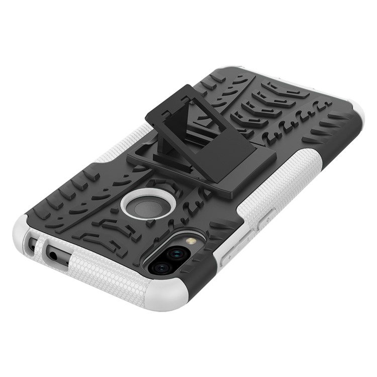 Cool Pneu pc + Tpu Tampa Híbrida Com Kickstand Para Xiaomi Redmi Nota 7s / Nota 7/nota 7 Pro (índia) - Branco-7