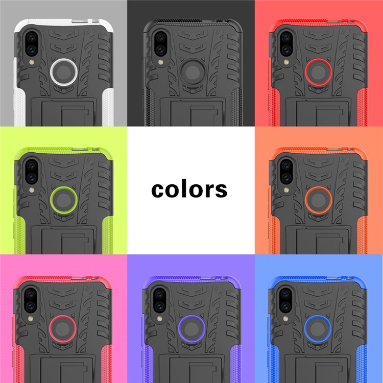 Cool Tyre PC + TPU Hybrid Cover with Kickstand for Xiaomi Redmi Note 7S / Note 7/Note 7 Pro (India) - White-9