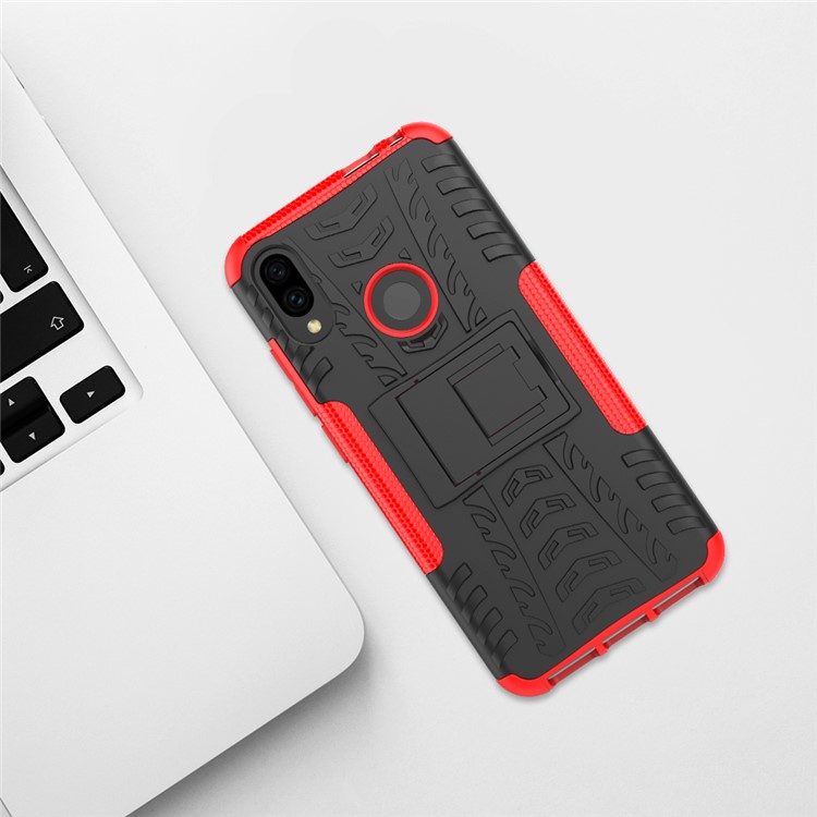 Cool Tyre PC + TPU Hybrid Cover with Kickstand for Xiaomi Redmi Note 7S / Note 7/Note 7 Pro (India) - Red-10