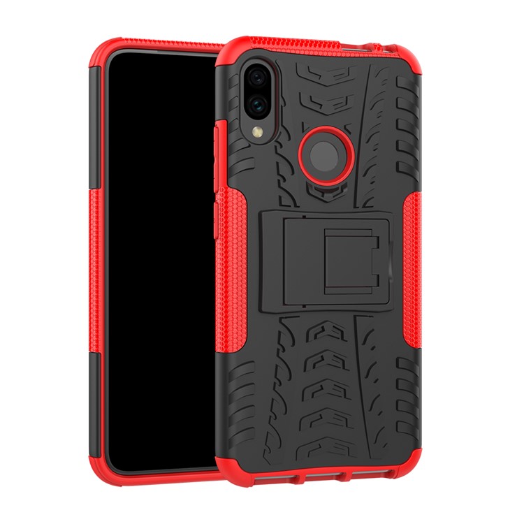 Cool Tyre PC + TPU Hybrid Cover with Kickstand for Xiaomi Redmi Note 7S / Note 7/Note 7 Pro (India) - Red-2