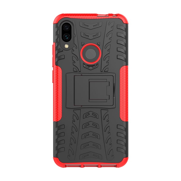 Cool Tyre PC + TPU Hybrid Cover with Kickstand for Xiaomi Redmi Note 7S / Note 7/Note 7 Pro (India) - Red-4