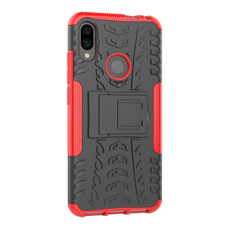 Cool Tyre PC + TPU Hybrid Cover with Kickstand for Xiaomi Redmi Note 7S / Note 7/Note 7 Pro (India) - Red-6