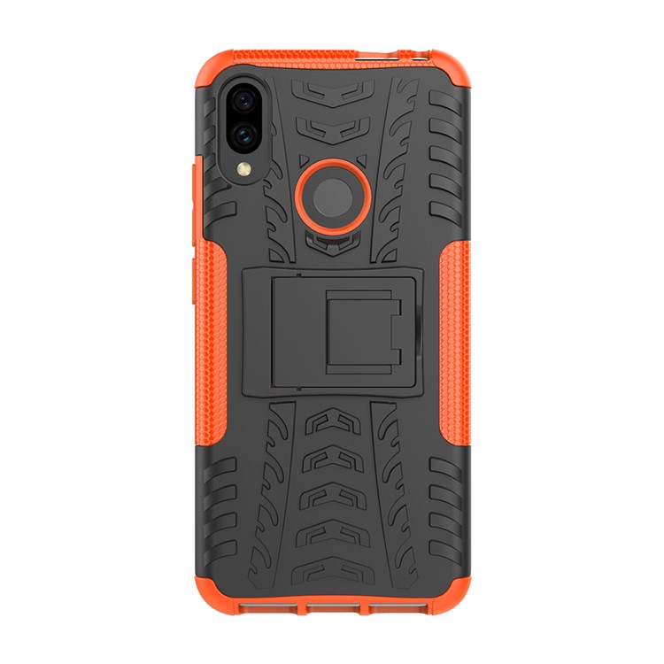 Cool Tire PC + TPU Hybrid Couverture Avec la Kingstand Pour Xiaomi Redmi Note 7S / Note 7 / Note 7 Pro (inde) - Orange-3