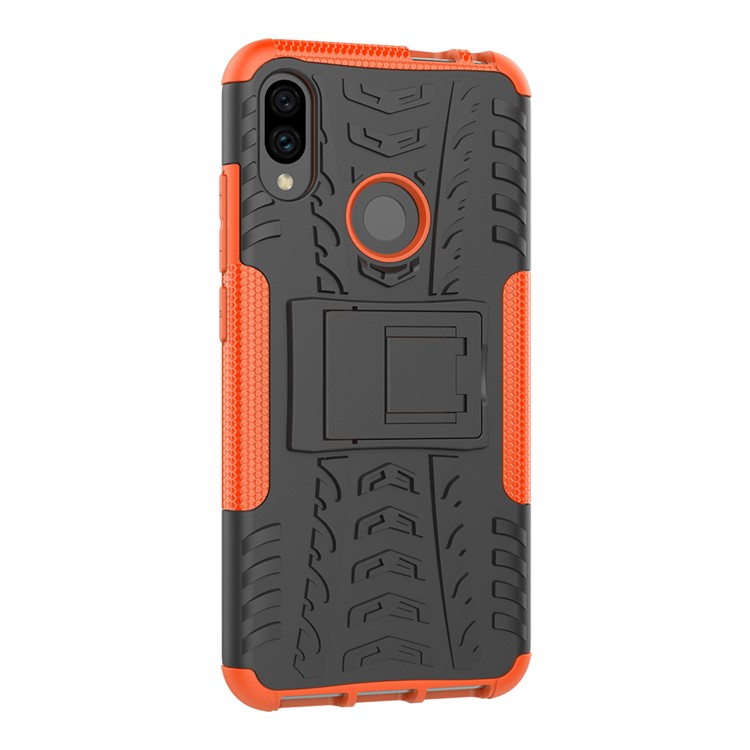 Cool Tyre PC + TPU Hybrid Cover with Kickstand for Xiaomi Redmi Note 7S / Note 7/Note 7 Pro (India) - Orange-5