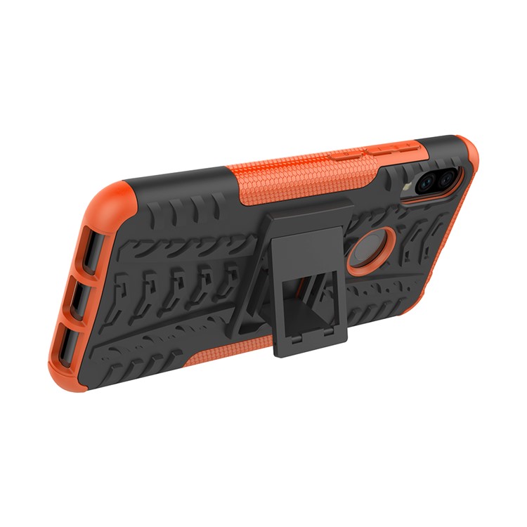 Cool Tire PC + TPU Hybrid Couverture Avec la Kingstand Pour Xiaomi Redmi Note 7S / Note 7 / Note 7 Pro (inde) - Orange-6