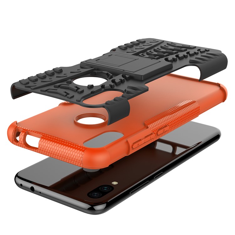 Cool Tire PC + TPU Hybrid Couverture Avec la Kingstand Pour Xiaomi Redmi Note 7S / Note 7 / Note 7 Pro (inde) - Orange-8