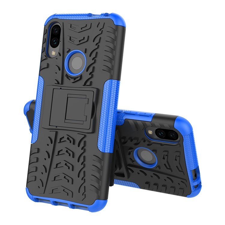 Cool Tire PC + TPU TPU Hybrid Cover Con Kickstand Para Xiaomi Redmi Note 7s / Nota 7/nota 7 Pro (India) - Azul