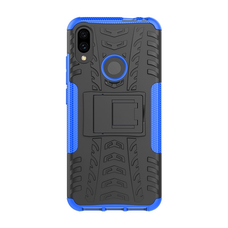 Cool Pneu pc + Tpu Tampa Híbrida Com Kickstand Para Xiaomi Redmi Nota 7s / Nota 7/nota 7 Pro (índia) - Azul