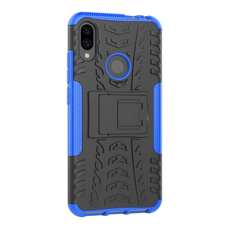 Cool Tire PC + TPU TPU Hybrid Cover Con Kickstand Para Xiaomi Redmi Note 7s / Nota 7/nota 7 Pro (India) - Azul