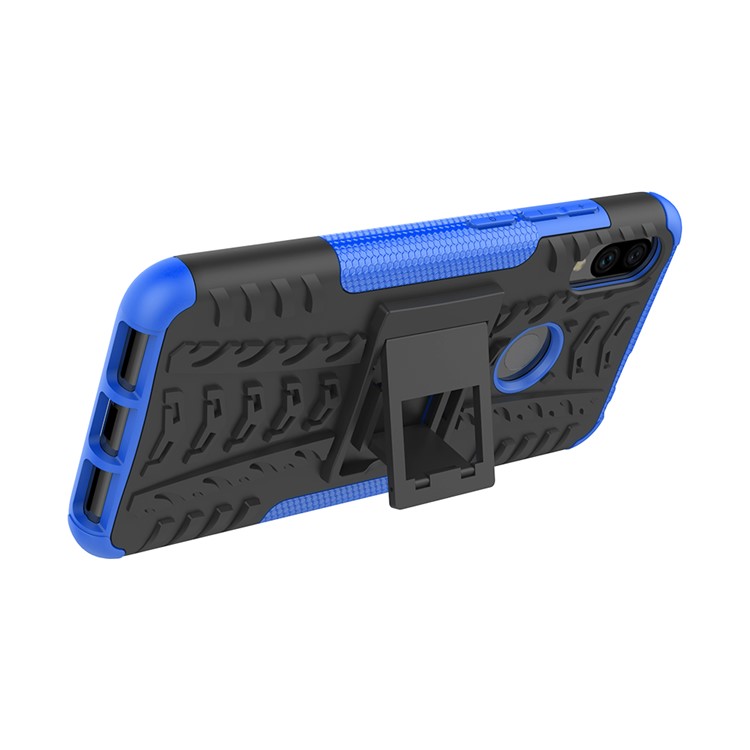 Cool Pneu pc + Tpu Tampa Híbrida Com Kickstand Para Xiaomi Redmi Nota 7s / Nota 7/nota 7 Pro (índia) - Azul