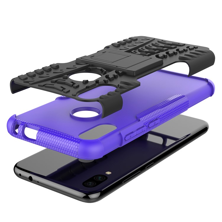 Cool Tyre PC + TPU Hybrid Cover with Kickstand for Xiaomi Redmi Note 7S / Note 7/Note 7 Pro (India) - Purple-9