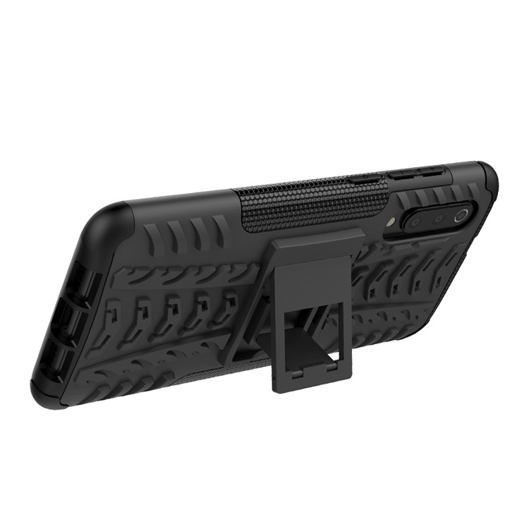 For Xiaomi Mi 9 Cool Tyre Kickstand PC + TPU Hybrid Phone Casing - Black-6